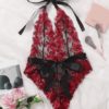 Halterneck Floral Lingerie Sex Bodysuit