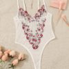 Floral Embroidery Underwire Sexy Bodysuit
