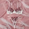 floral embroidery see through bras lingerie