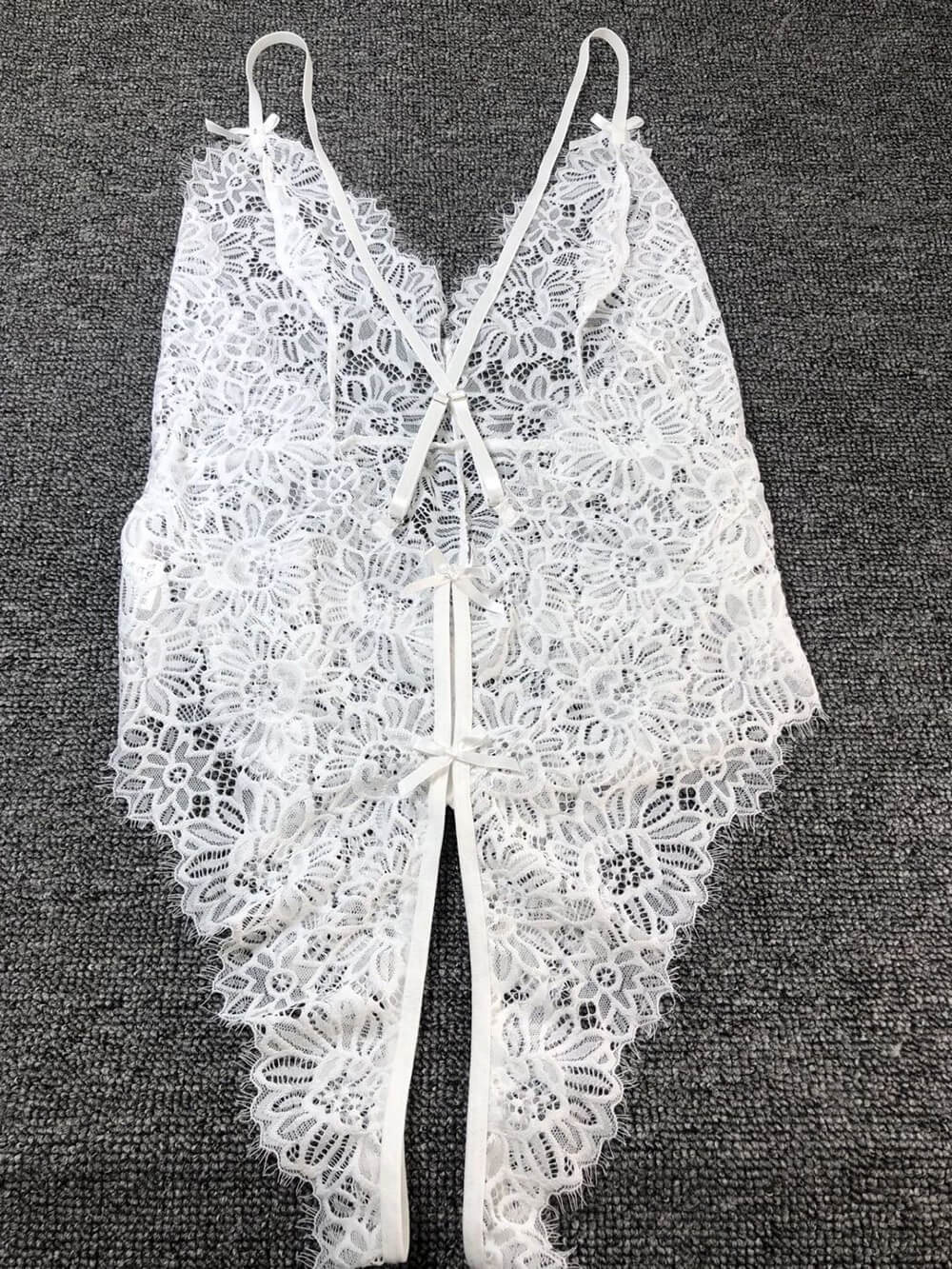 Floral Lace Crotchless Sexy Bodysuit