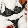 unlined floral embroidered mesh bra set