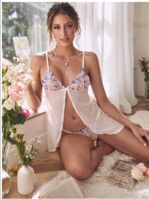 Open Front Sexy Babydoll Lingerie Set